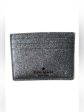 Kate Spade Lunar Light Silver Glitter Boxed Small Slim Card Holder